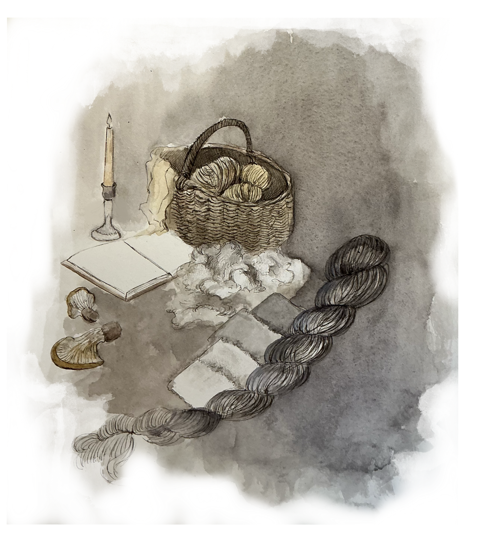 Illustration Färben mit Pilzen
