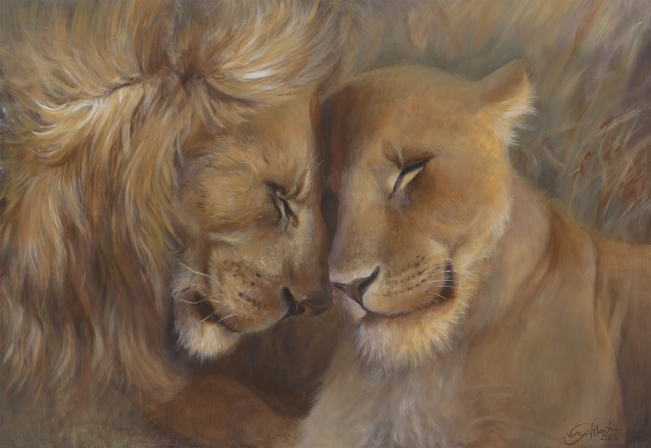 Ancient Bond, individuelles Löwenbild für ein Paar